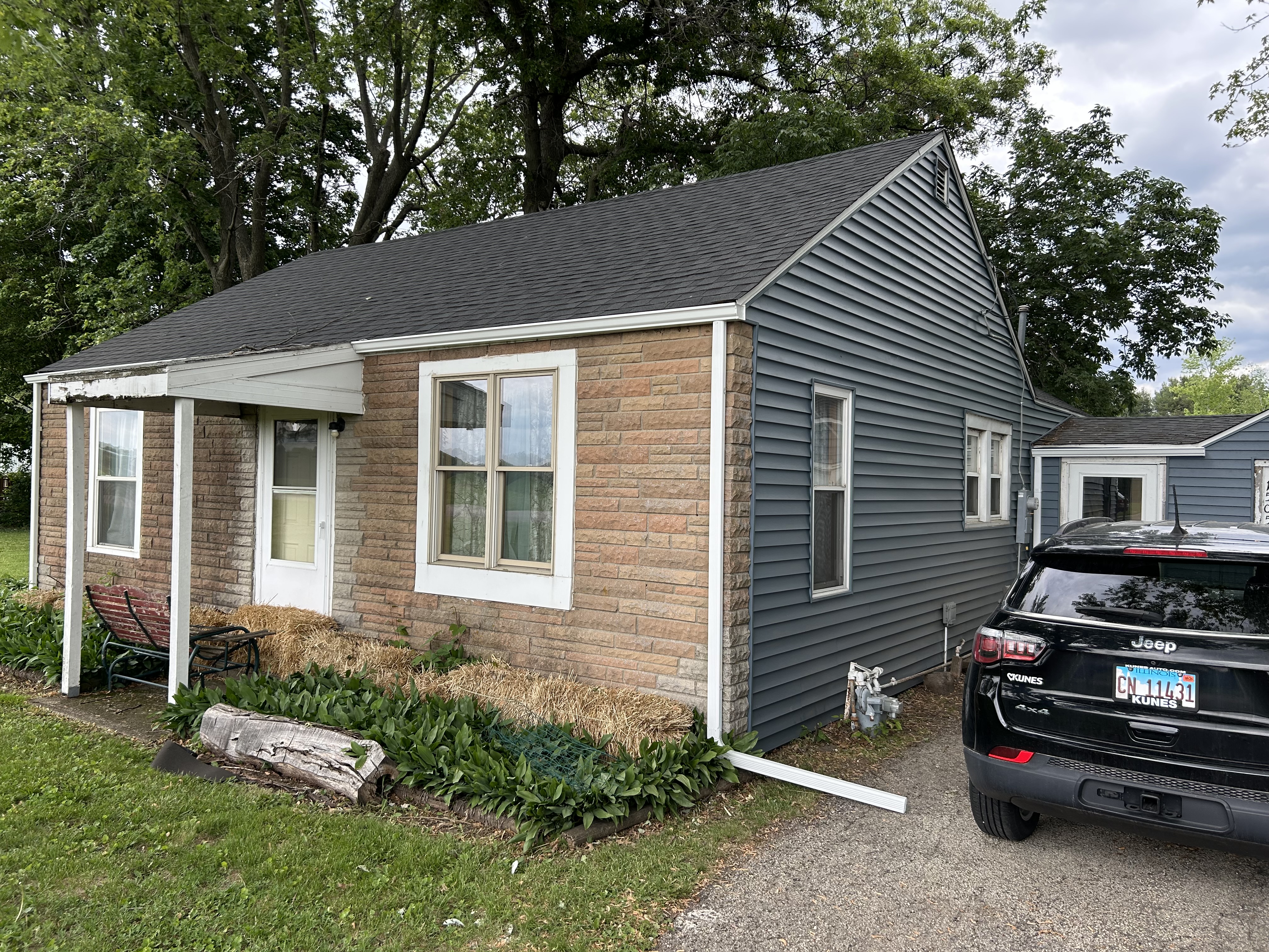 Slate Blue Siding Installation